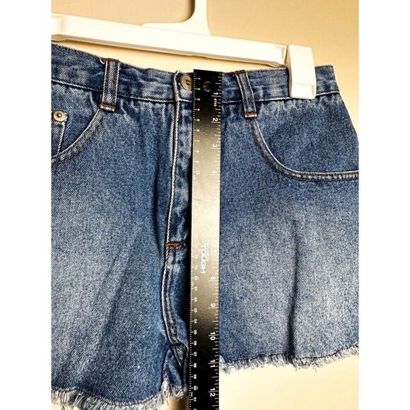 Yoyo Jeans Cut Off High Waist Denim Shorts Womens Juniors 5 Raw Hem - Picture 7 of 11